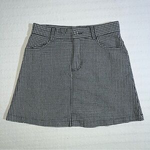 Brandy Melville John Galt Blac Plaid Mini skirt XS -Small Stretchy Preppy